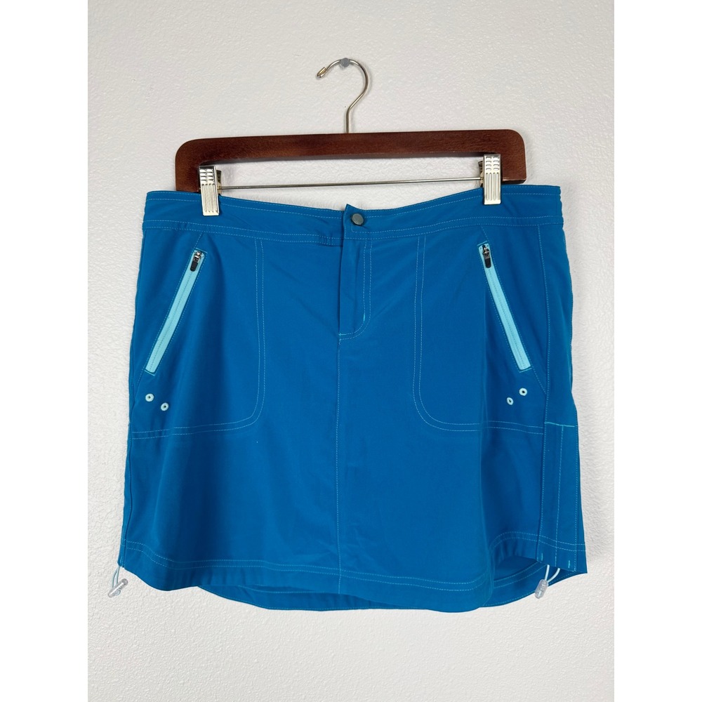 Title Nine Blue Active Skort Hiking Tennis Skirt with Mesh Liner Size 8